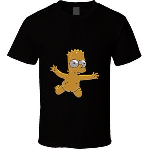 The Simpsons Bart Naked Mashup Nirvana T Shirt