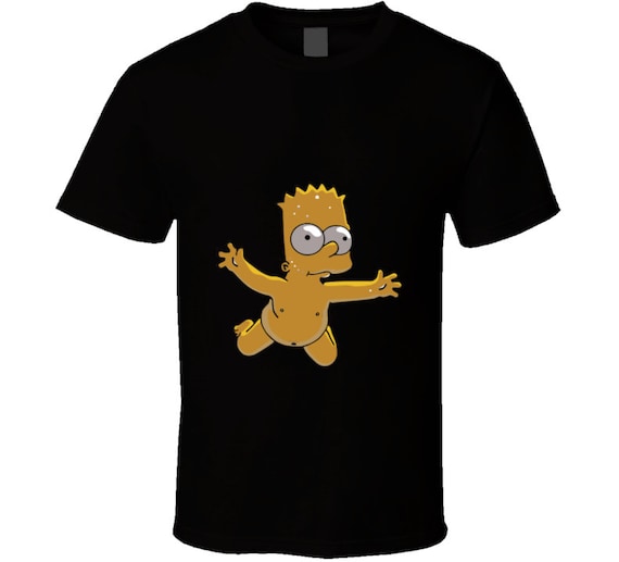 The Simpsons Bart Naked Mashup Nirvana T Shirt Etsy Ireland