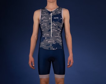 Kona Assault Triathlon Race Suit - Navy Camo