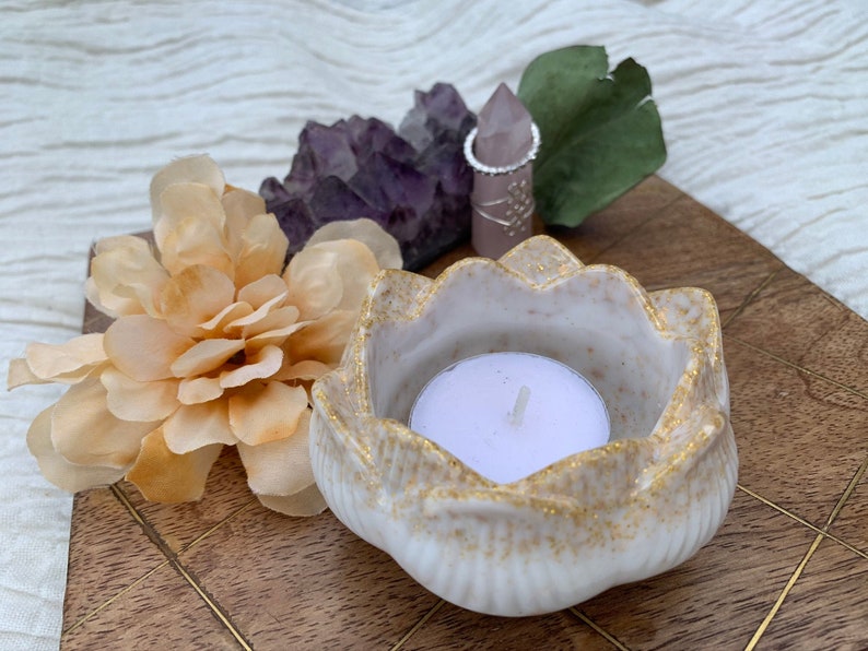 Custom Lotus Flower Candle Holder for Tea Lights and Votives / Crystal Organization / Trinket Dish image 9