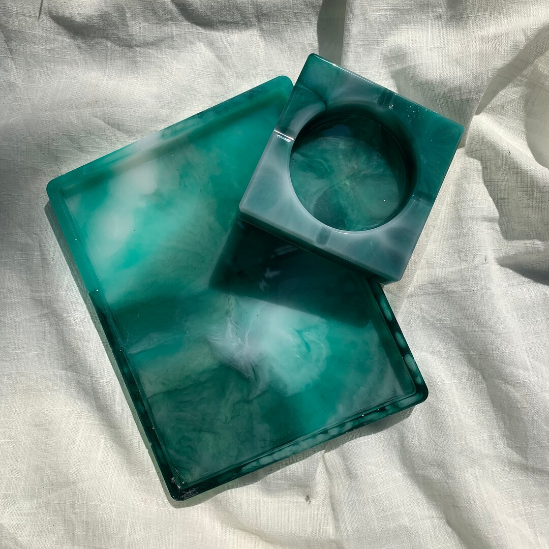 Custom Marble Resin Tray Set / Tray Matching Set // Custom Etsy