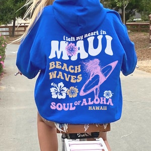 Maui Hawaii Hoodie, Hawaii Sweatshirt, Sonnenuntergang Hoodie, Y2K Hoodie, Surf Hoodie, Strand Hoodie, Kokos Mädchen Kleidung, Müsli Mädchen, Tween Mädchen Geschenke