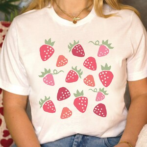 Strawberry shirt, Strawberry Farm Tee, Fruit shirt, Strawberry Milk, Kawaii Strawberry Tee, Comfort Colors Tee