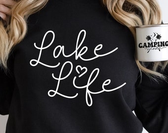 Bluza Lake Life Custom, Koszulka Lake, Na jeziorze, Prezent dla miłośnika domków, Prezent dla poszukiwacza przygód, Koszulki wakacyjne, Koszulka kempingowa, Lake Vibes