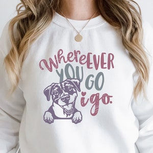 Dog Lover Sweatshirt, Dog Mom Gift, Cute Peeking Dog Shirt