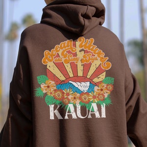 Kauai Sweatshirt, Beachy Clothes, Coconut Girl Clothing, Sunset Hoodie, Brown Hoodie, Hawaii sweatshirt, granola girl, tween girl gifts