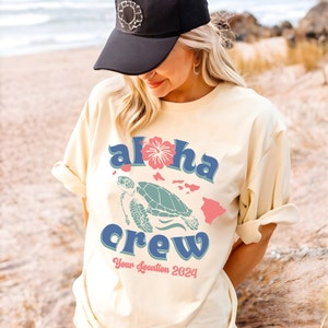 Custom Hawaii Group Shirt, Aloha Crew Vacation Shirt, Aloha Shirt,Hawaii trip tee, Beach family vacation,Family Shirt 2024,Travel Shirt 2024