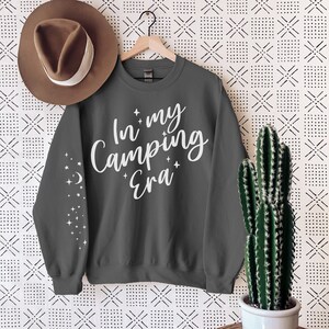 In my Camping Era + Star sleeve,Camp Fire Sweatshirt,Camping Sweatshirt, Camper Sweatshirt,Camp Lover Gift,Camp Lover Sweatshirt,Camper Gift
