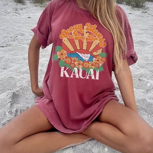 Chemise de plage Kauai, t-shirt surf et vagues Kauai