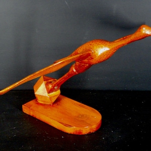 Mid Century Wooden Bird Carved Sculpture -  Vintage French Hand Carved and Sculpted  - Unique Vintage Bird Carving- AP48