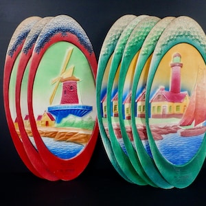 Französische helle Art-Deco-Werbung - 1920er Jahre Musikgeschäft - Paris Made Antike ovale französische Schilder - Gepresste und geprägte Karte - D121