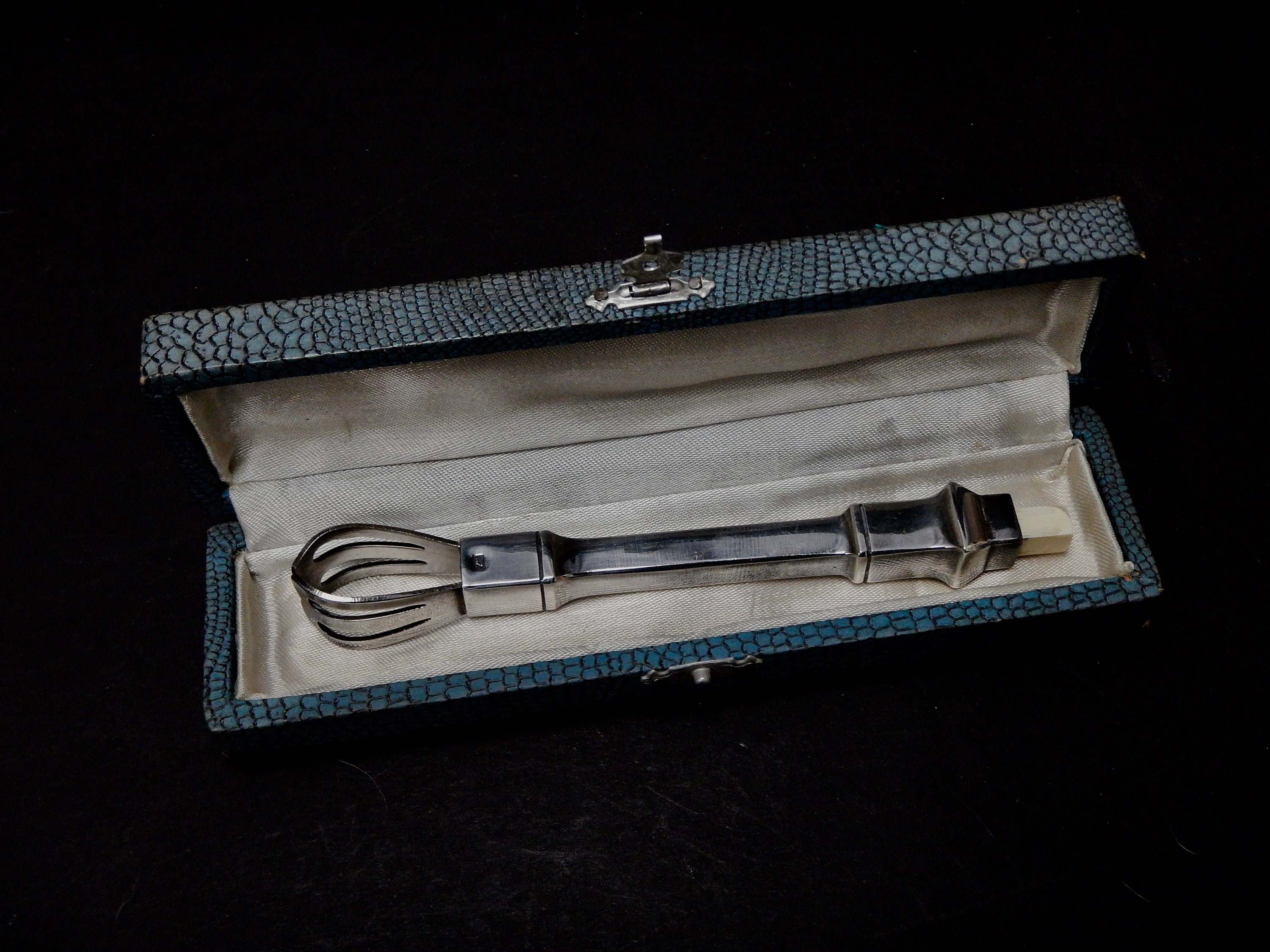 Silver Plated Vintage French Cocktail Bar Tongs, Sprung Ice Cube