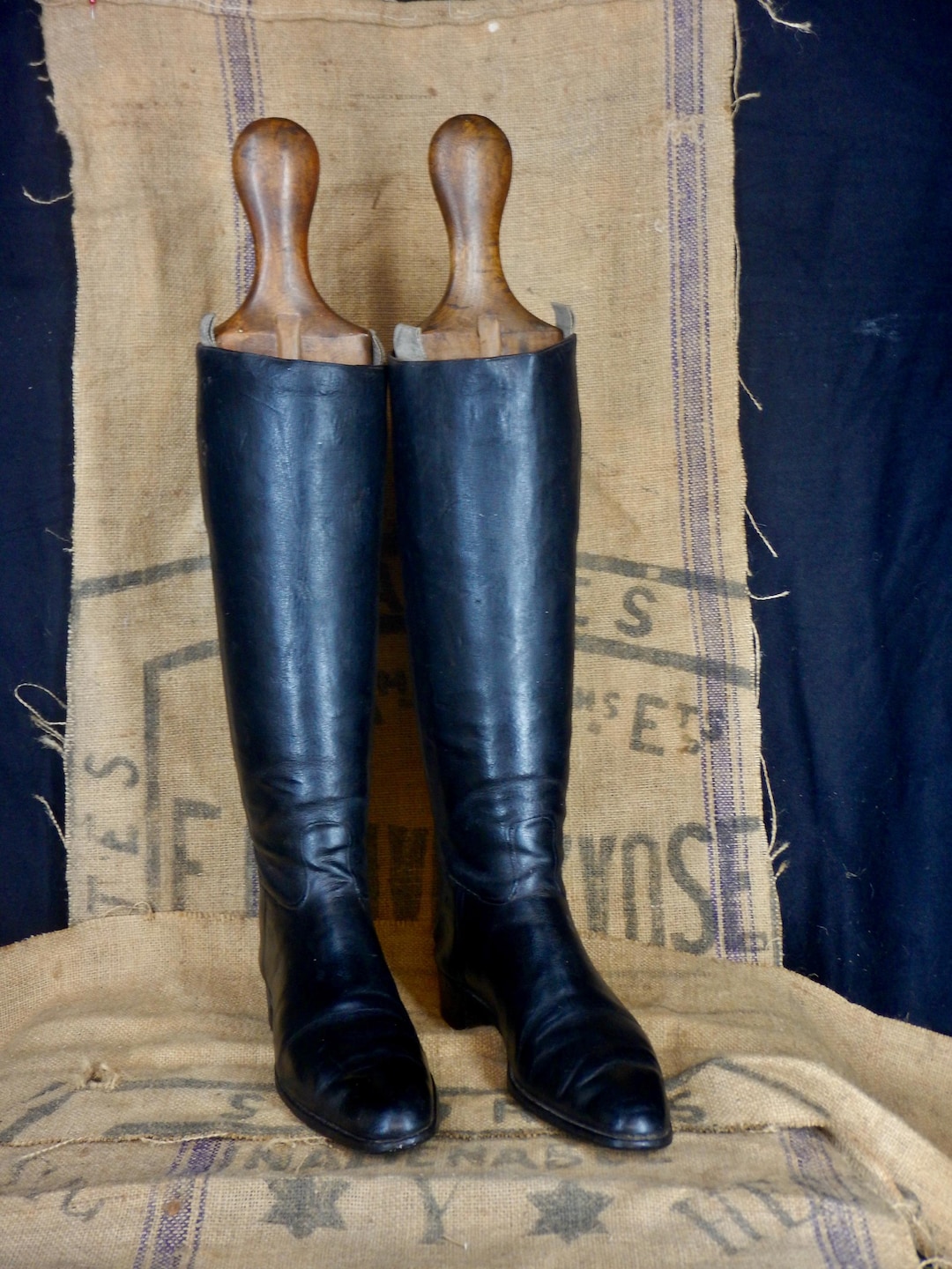 Antique / Vintage English Riding Boots & Trees - Antique Boot