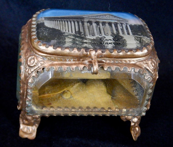 bedelaar Komst stap Antieke Parijse juwelendoos met afgeschuind glas La - Etsy België