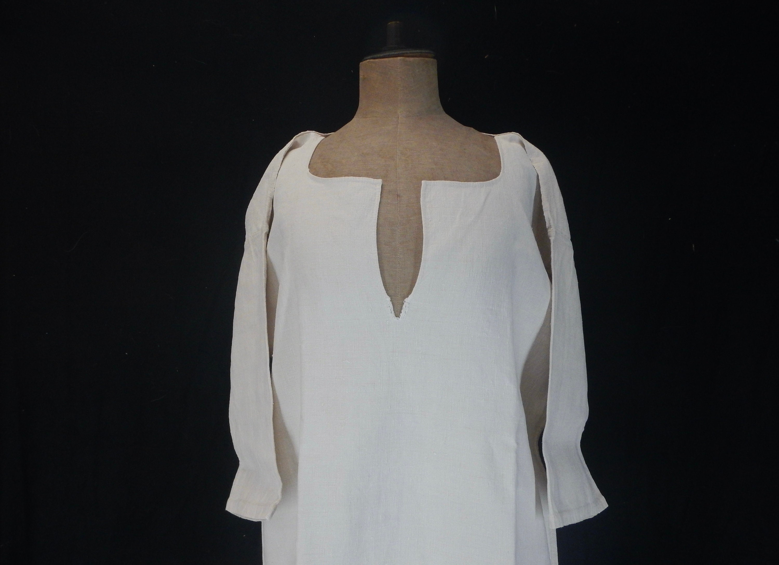 French Antique Hand Stitched Night Shirt - Antique Night
