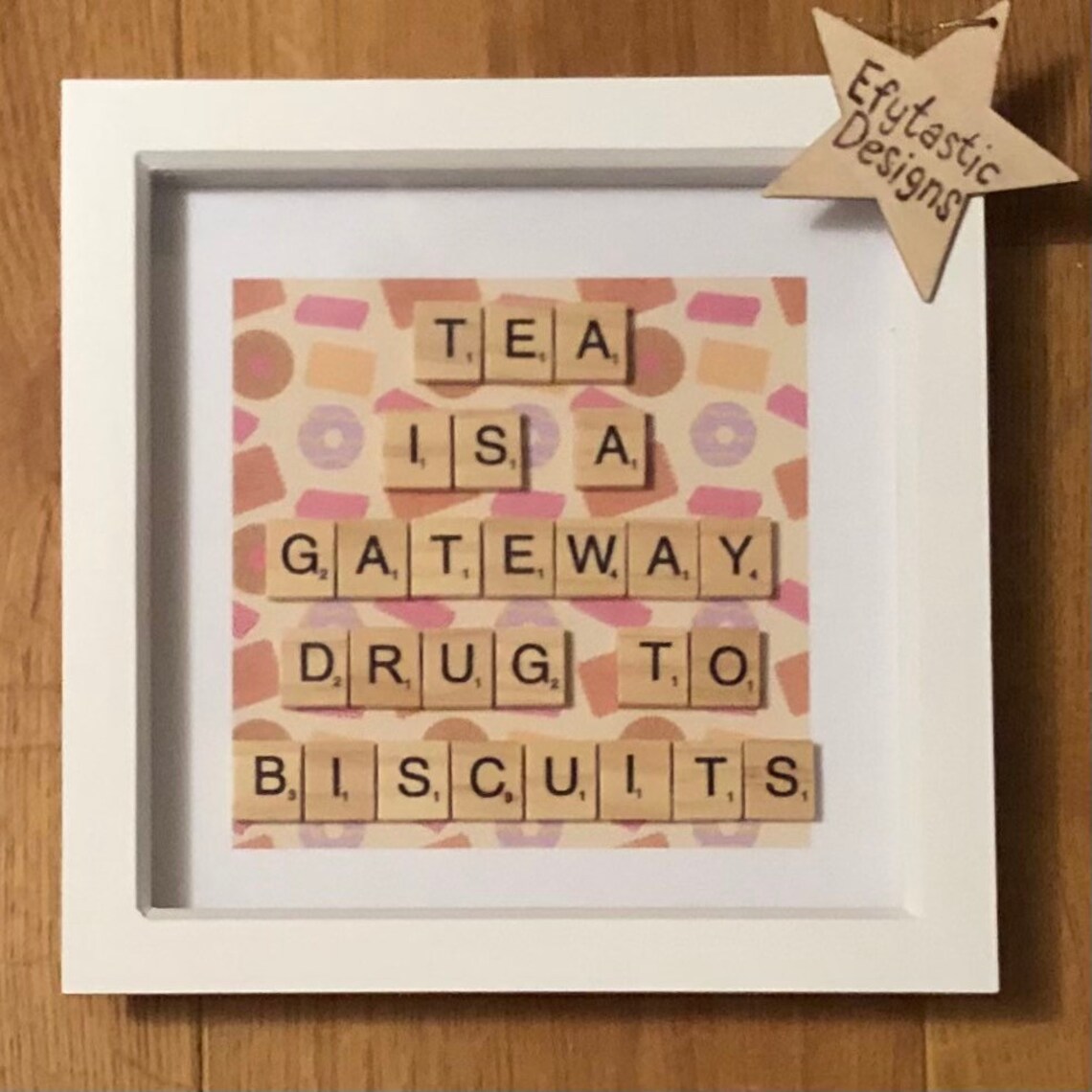 Tea or Coffee is A Gateway Drug to Biscuits/8x8 Inch Etsy