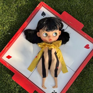Vintage-style clown outfit for Blythe and similar dolls