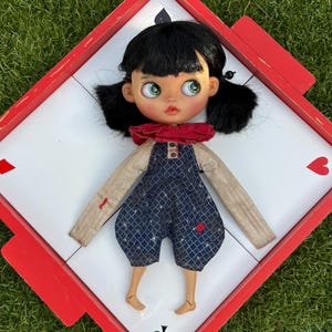 Vintage-style clown outfit for Blythe and similar dolls