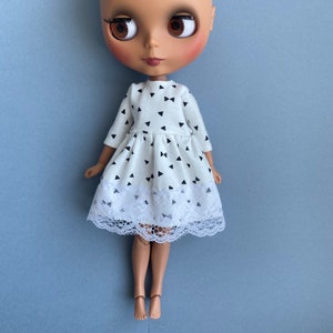 Blythe Pullip Dress, Cute Blythe Dress, White Pullip Dress, Blythe Easter Clothes