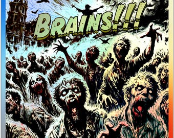 Zombie Apokalypse Die-Cut Aufkleber, Untote Gehirne Horror Aufkleber, Walking Dead Dekoration, Gruseliger Halloween Aufkleber