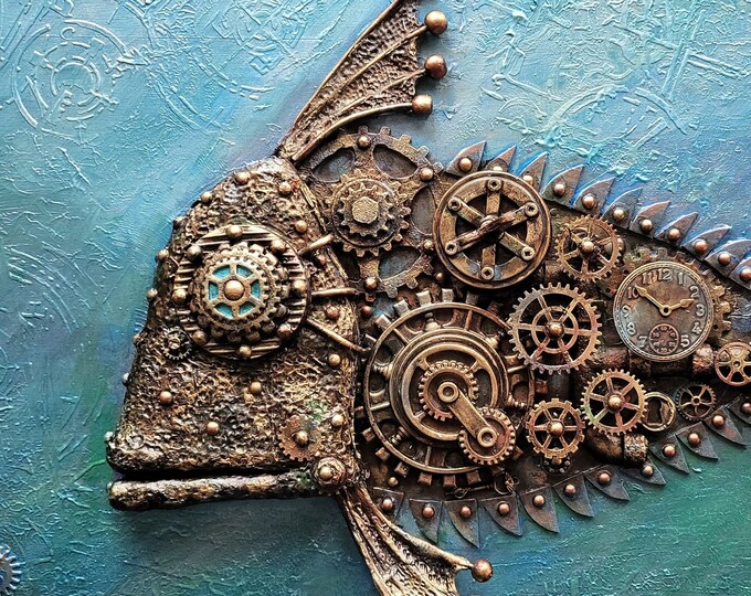 Featured listing image: Mechanical Steampunk Fish Wall Art inspired by Gerry Anderson's puppet series Stingray The Titan Terror Fish