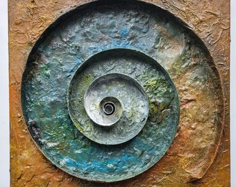 Spiral Abstract Artwork Title "Clockwork Ammonite"