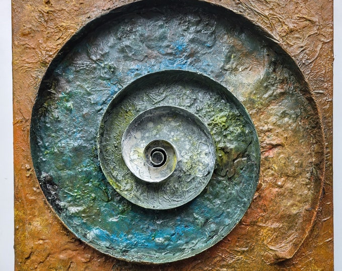 Featured listing image: Spiral Abstract Artwork Title "Clockwork Ammonite"