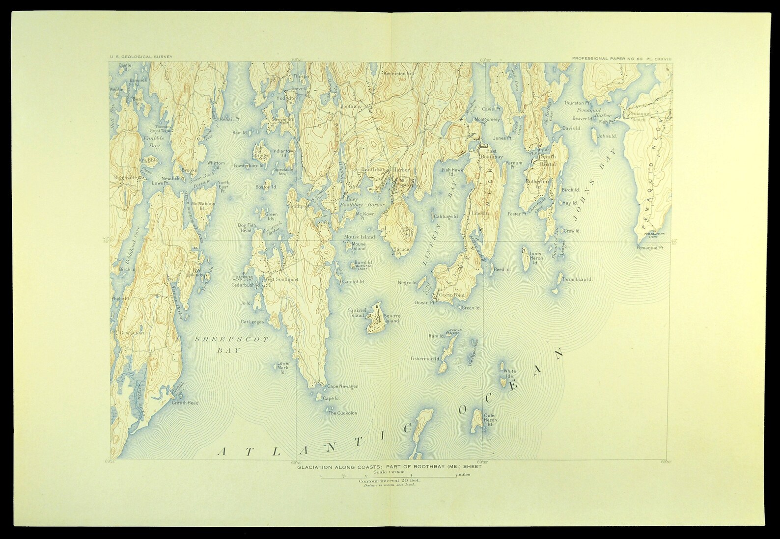 Boothbay Harbor Map of Mt Pisgah Maine Topographic Map Print Etsy