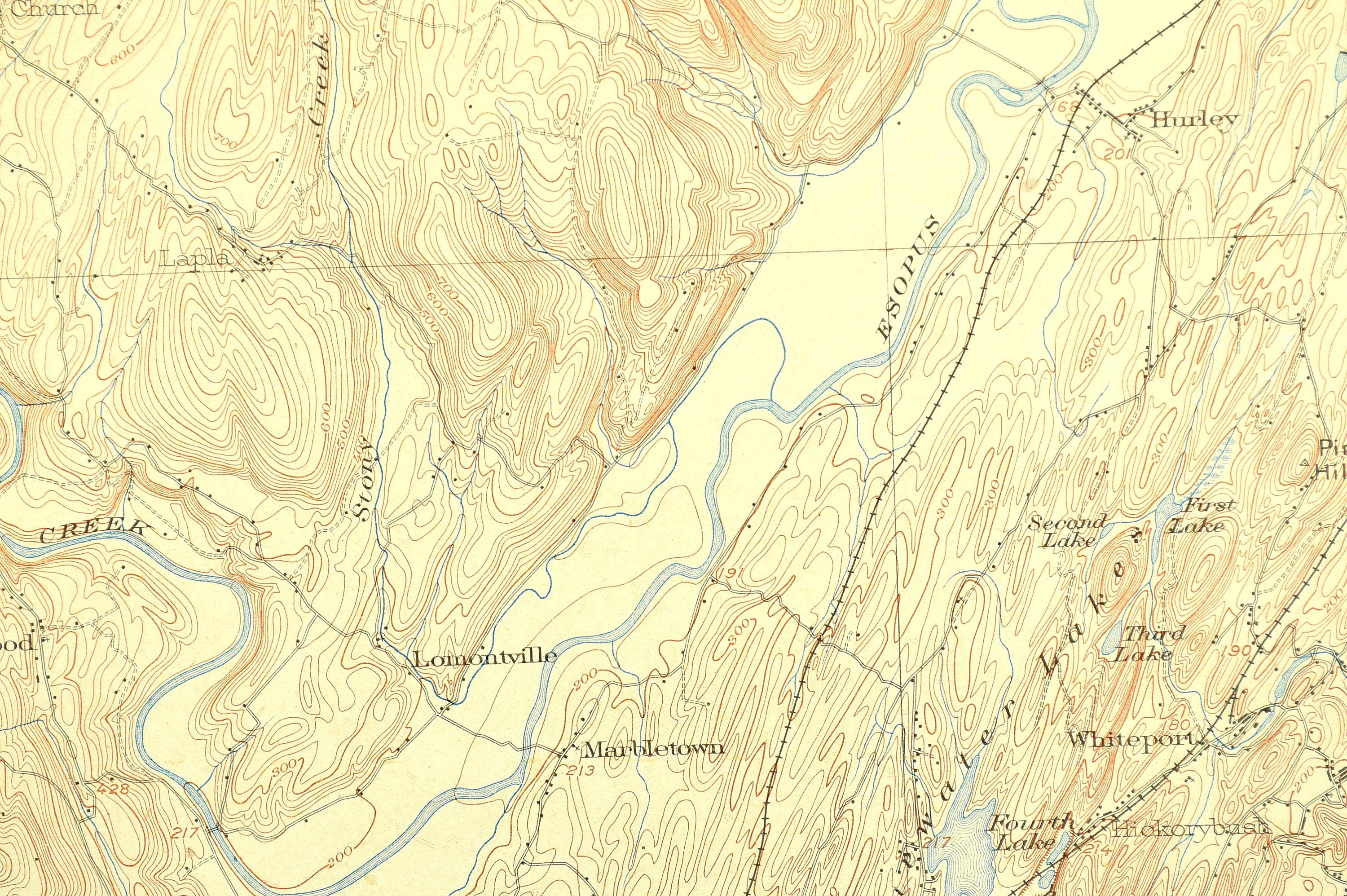 Hurley Map of Marbletown New York Topographic Print Antique Etsy
