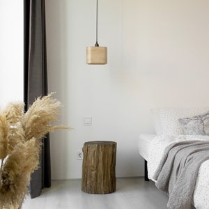 Oval Wooden Pendant Lamp, Modern Pendant Light, Kitchen Hanging Lamp, Minimalist Light