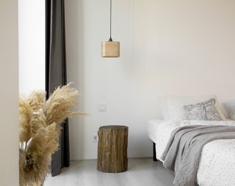 Oval Wooden Pendant Lamp, Modern Pendant Light, Kitchen Hanging Lamp, Minimalist Light