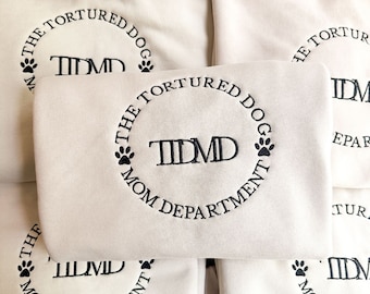 The Tortured Dog Mom Department Sweatshirt , Taylor Swift, Eras Tour Merch, Dog Mom Pullover, Dog Mom Shirt, Embroidered Sweatshirt