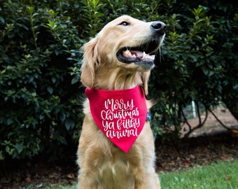 MERRY CHRISTMAS Ya Filthy Animal Over The Collar Dog Bandana, Christmas Photos, Christmas Cards, Christmas Plaid