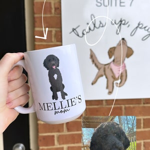 Custom Dog Portrait Mug , Dog Mom Gift Ideas, Mother's Day Gift, Custom Dog Portraits, Ultimate Dog Mom Gifts, Tails Up Pup image 2