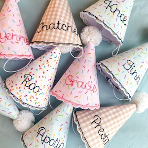 Personalized Dog Birthday Hat – Embroidered with Your Pup’s Name | Handmade in Pink, Blue, or White | Dog Birthday Party Decor