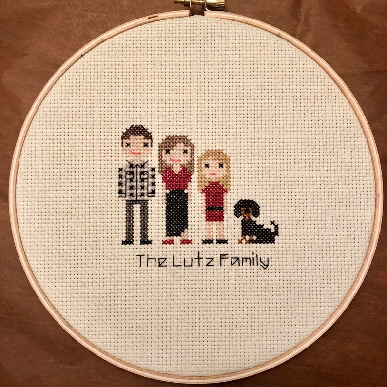 Custom Cross Stitch Family Portrait Etsy