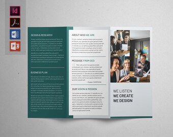 3 panel brochure etsy