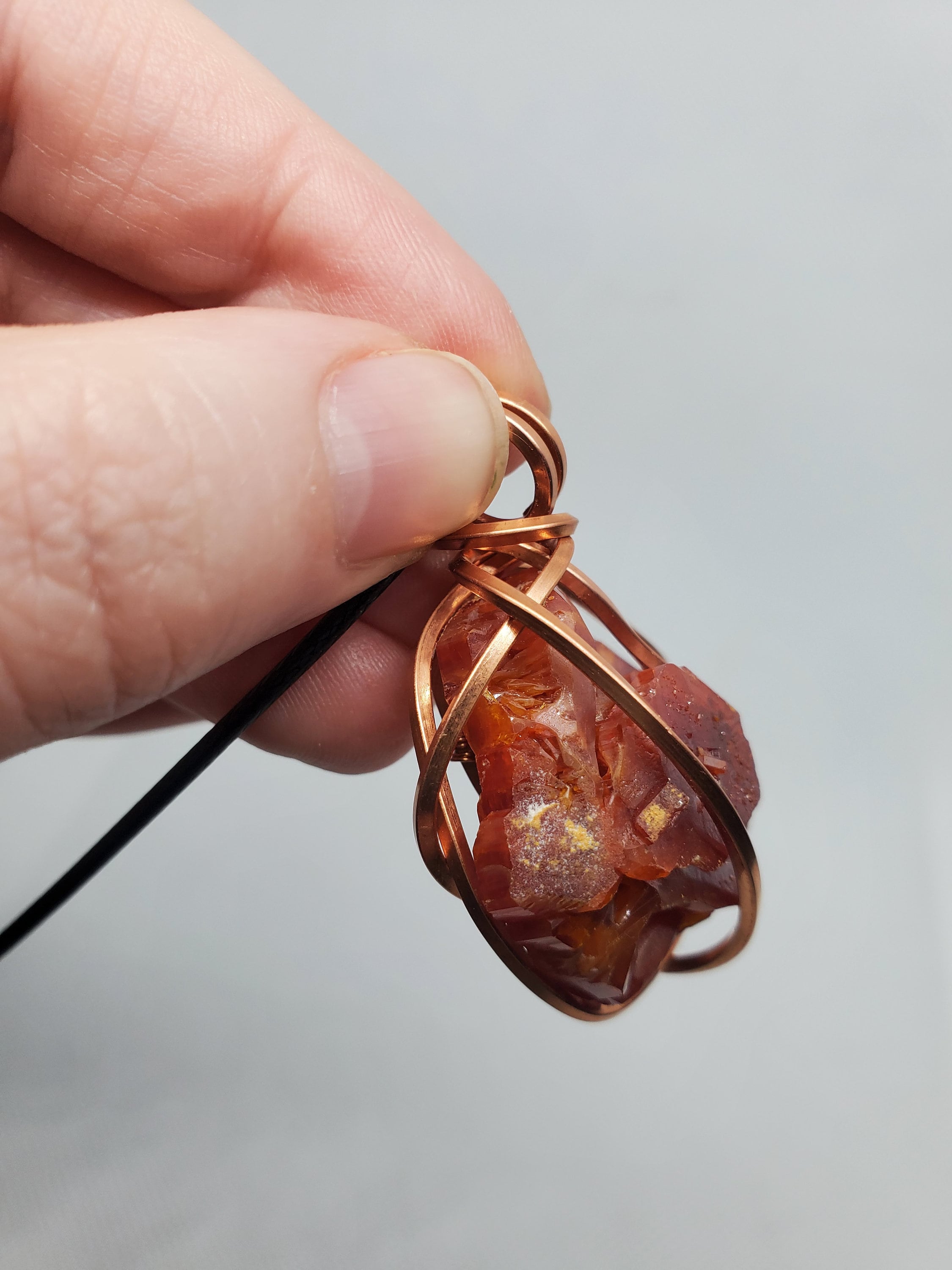 Wire Wrapped Pendant Vanadinite Crystal Necklace AAA grade BEAUTIFUL & SPECIAL