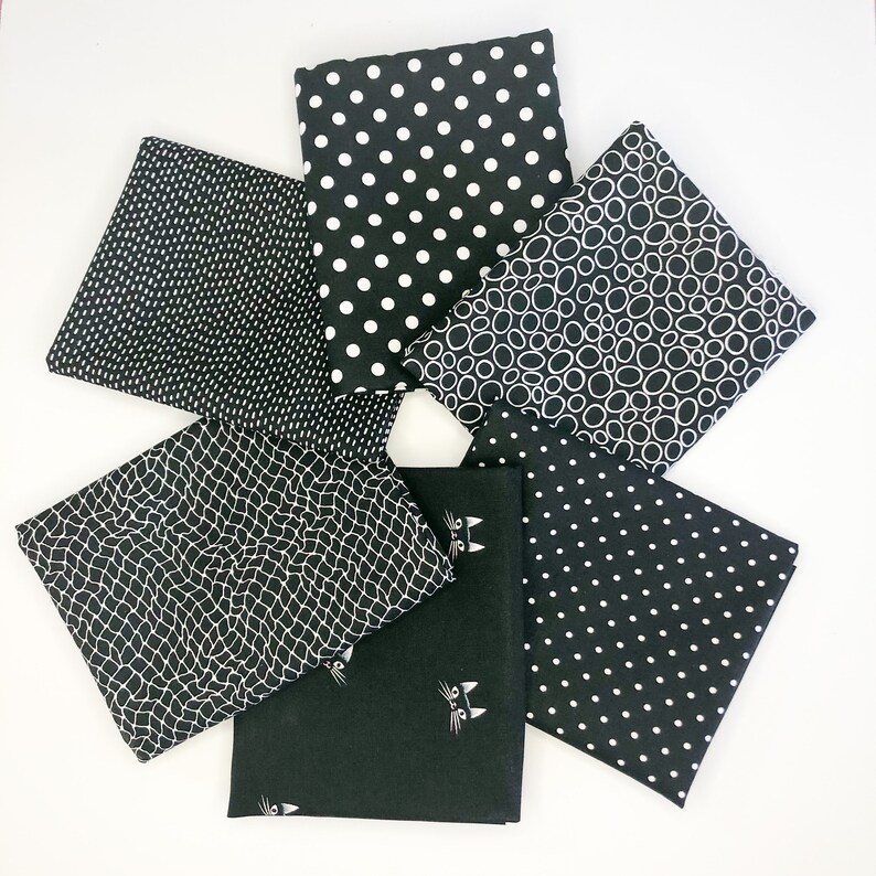 Black and White Fat Quarter Bundle, Michael Miller Fabrics. Etsy