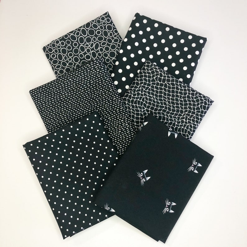 Black and White Fat Quarter Bundle, Michael Miller Fabrics. Etsy