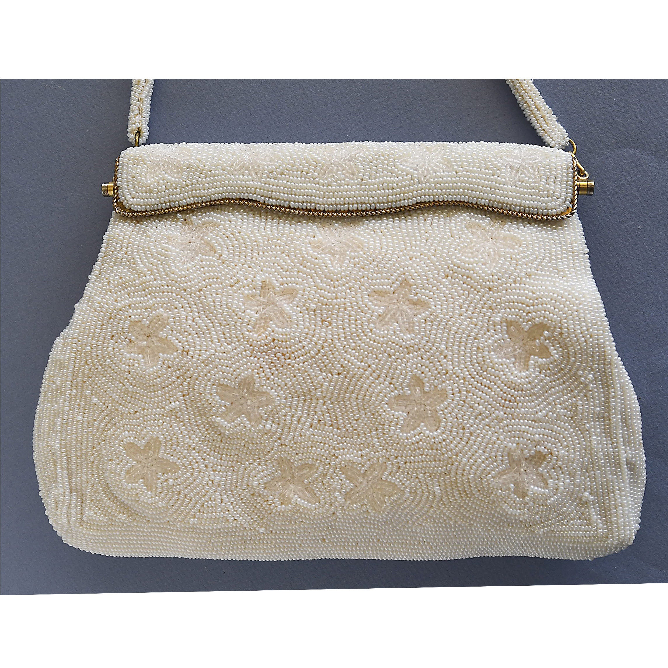White beaded purse deals
