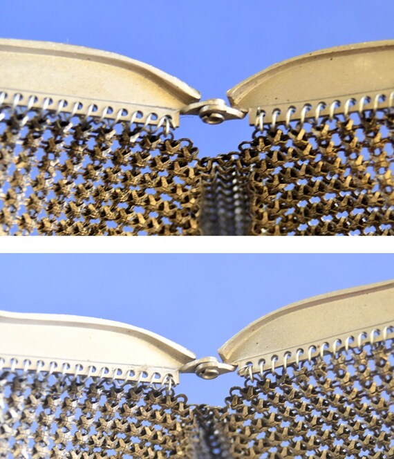 RARE 1920's WHITING and DAVIS Scenic Mesh Purse, … - image 5