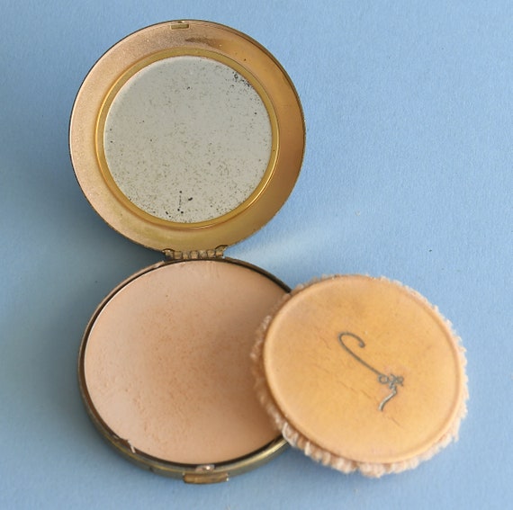 Vintage COTY Gold and Enameled 1940's Powder Comp… - image 6