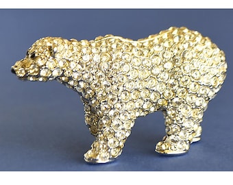 Estee Lauder Statue of Liberty Solid Perfume Compact, Swarovski Crystals, 2000, Mint in Box