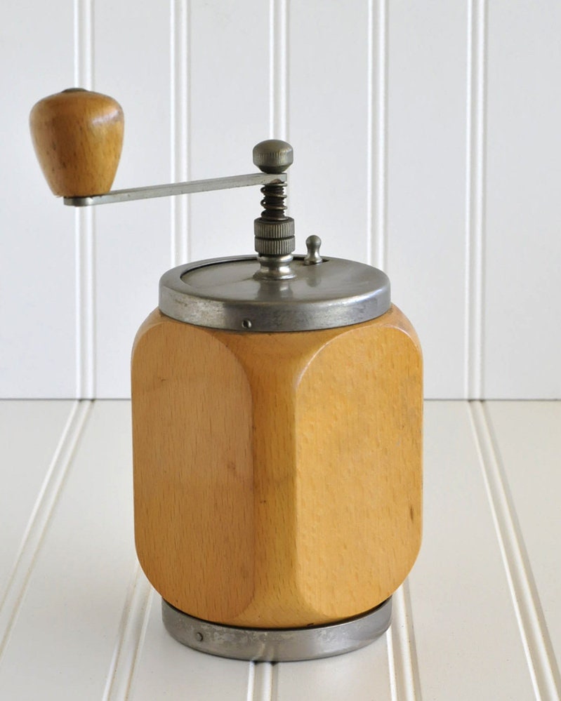 Vintage Coffee Grinder, Old Wood Coffee Grinder, Coffee Shop Decor