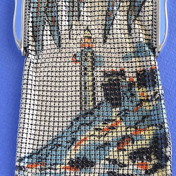 RARE 1920's WHITING and DAVIS Scenic Mesh Purse, … - image 3