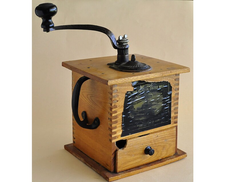 Vintage Wood Coffee Grinder, Arcade No. 999 Imperial Coffee Grinder