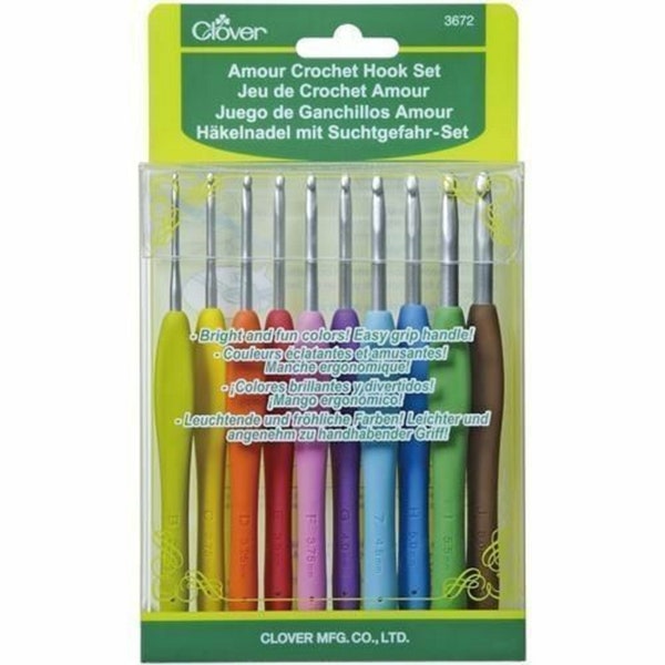 Clover Amour Crochet Hook Set 3672 - 10pc