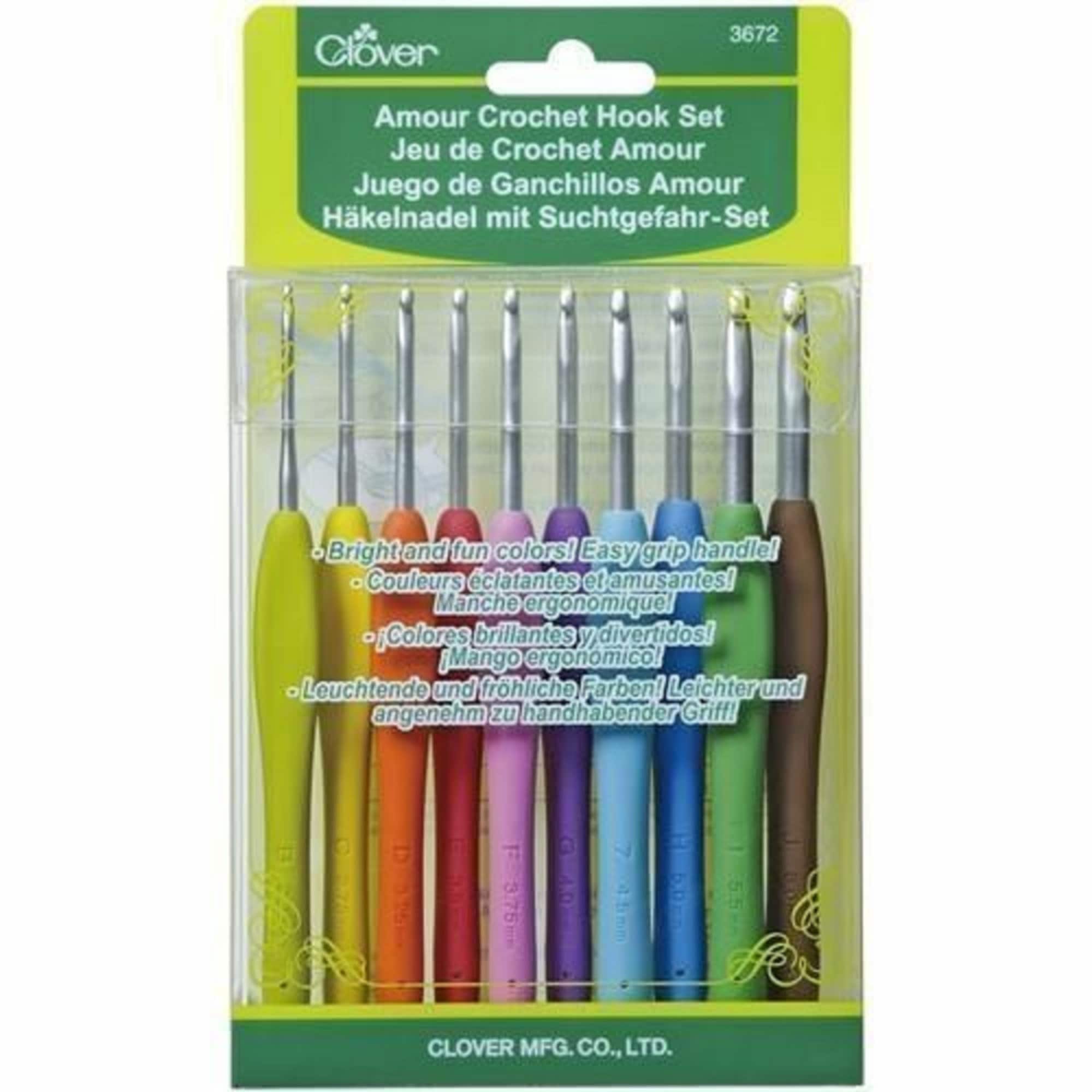 Clover Amour Soft Touch Crochet Hook Coloured All Sizes 0.6mm to