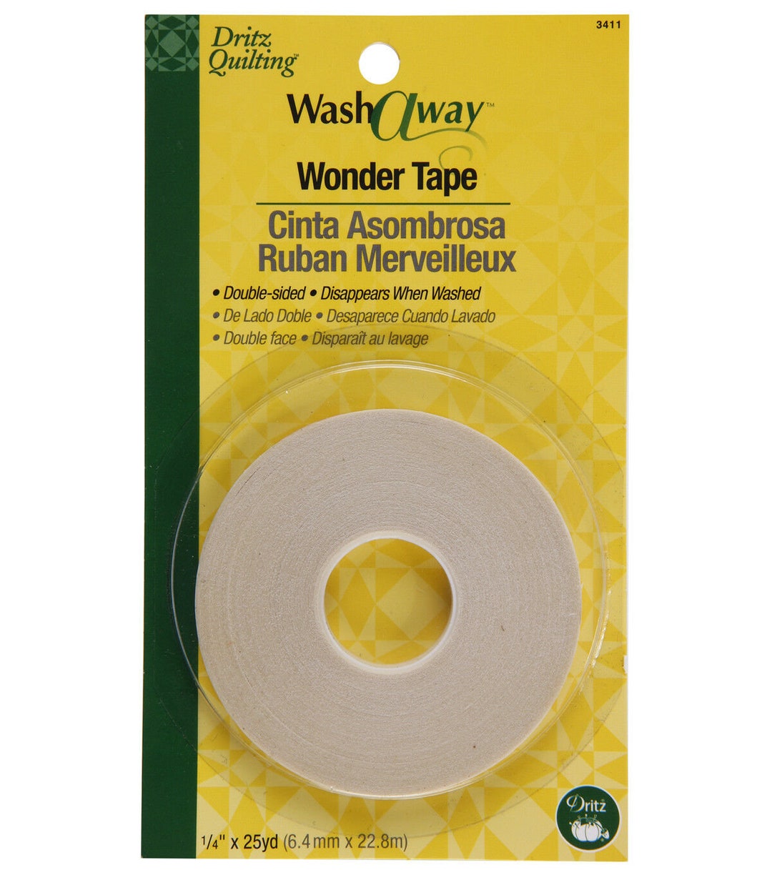 Dritz Quilting Washaway Wonder Tape Double Sided 1/4x25yd 3411 - Etsy